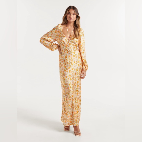 Ever New Billie Satin Tie Midi Dress โ  US 6 - Picture 3 of 14